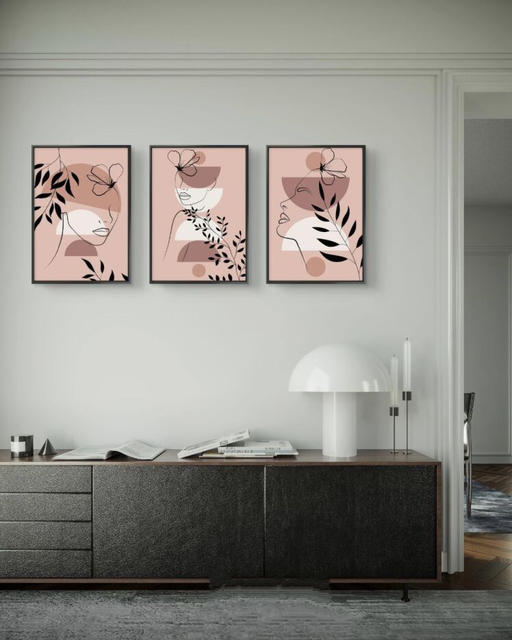 تابلو دکوراتیو سه تکه ( تریپتیک Triptych ) کد 13