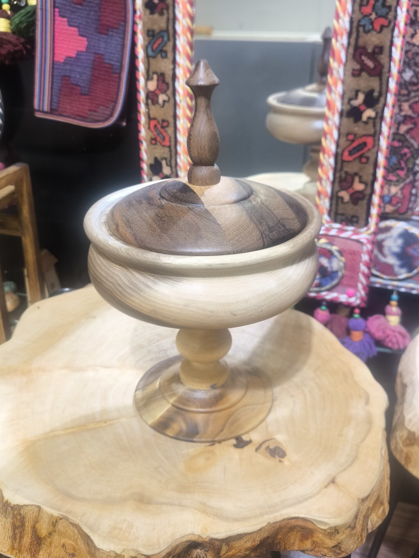  شکلات خوری 25 سانتی چوب گردو کد 5 