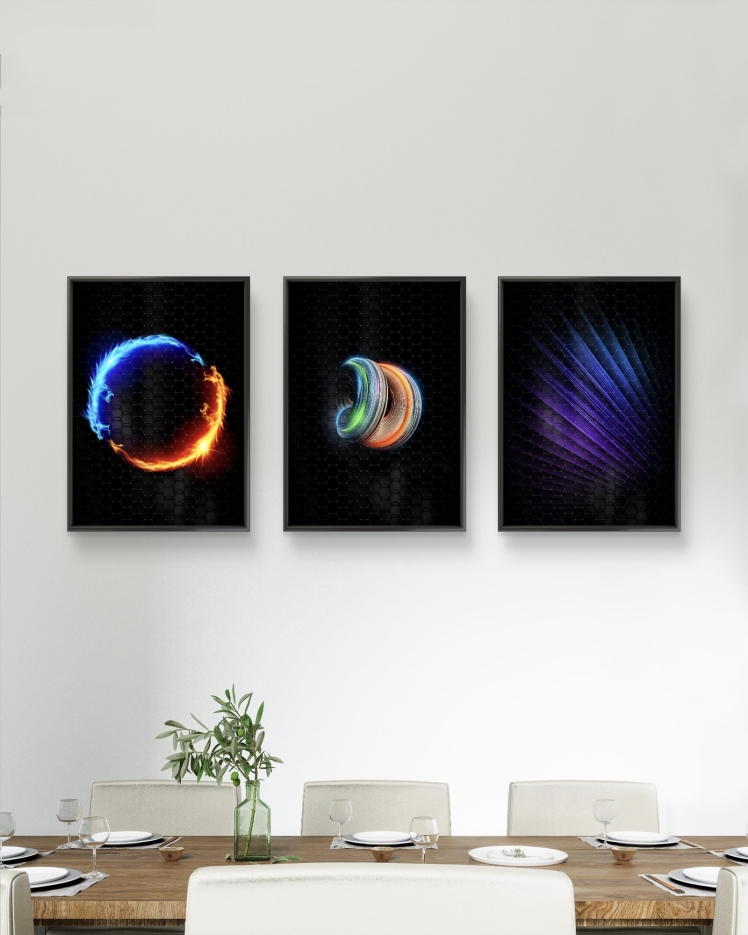 تابلو دکوراتیو سه تکه ( تریپتیک Triptych ) کد 3