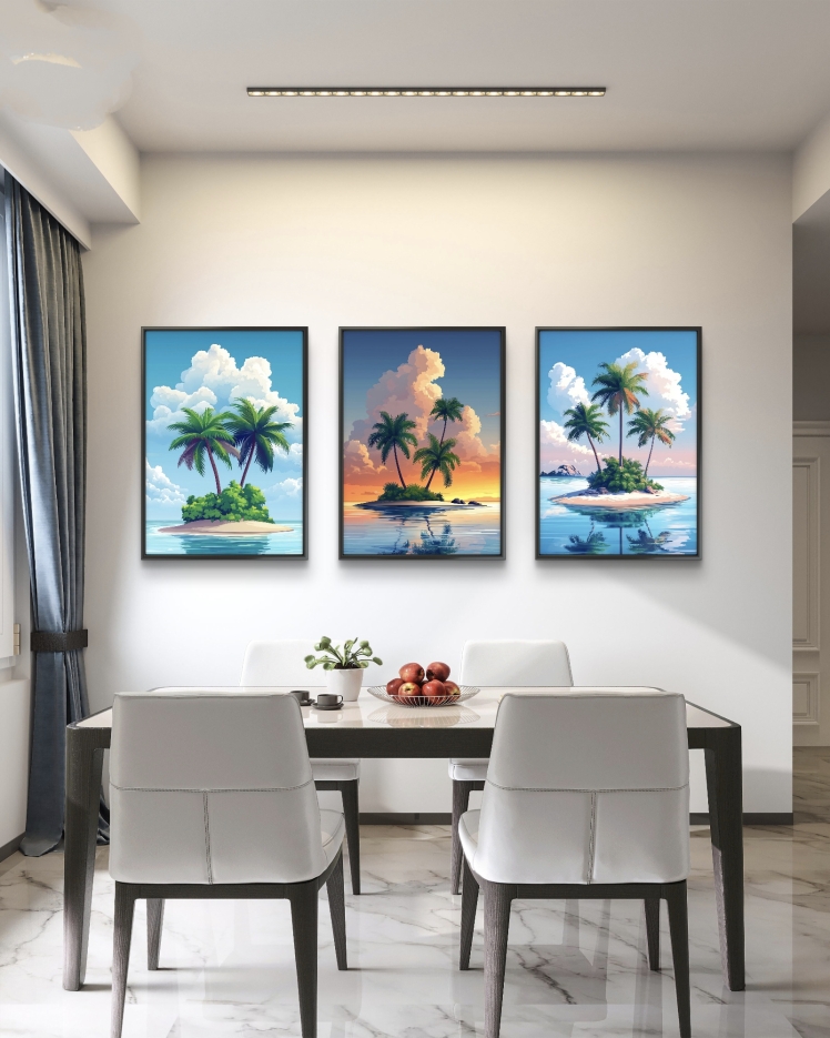 تابلو دکوراتیو سه تکه ( تریپتیک Triptych ) کد 5