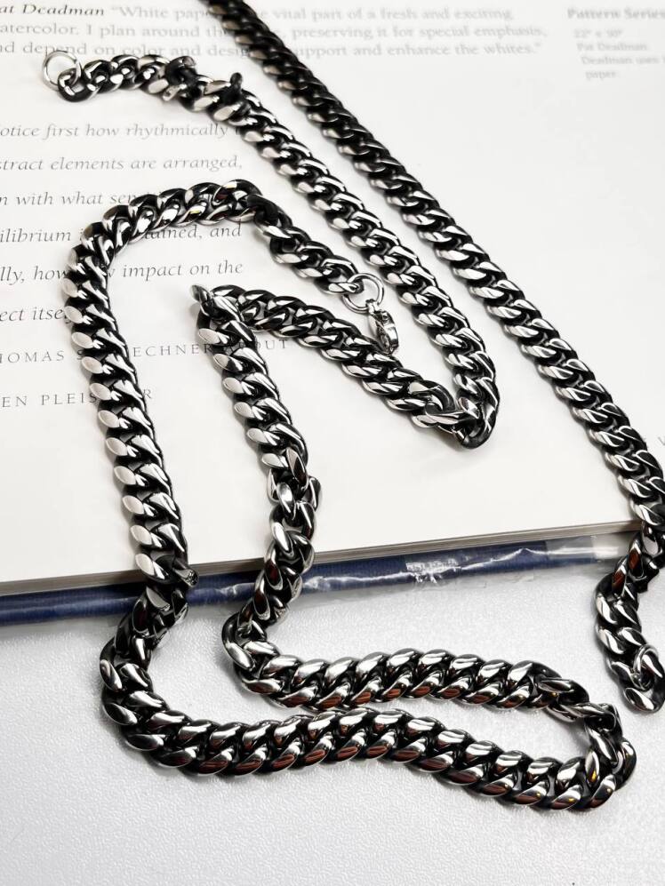 نیم ست کارتیر مردانه - دستبند و گردنبند استیل