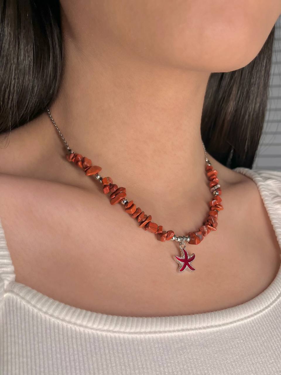  گردنبند زنجیر و سنگ 