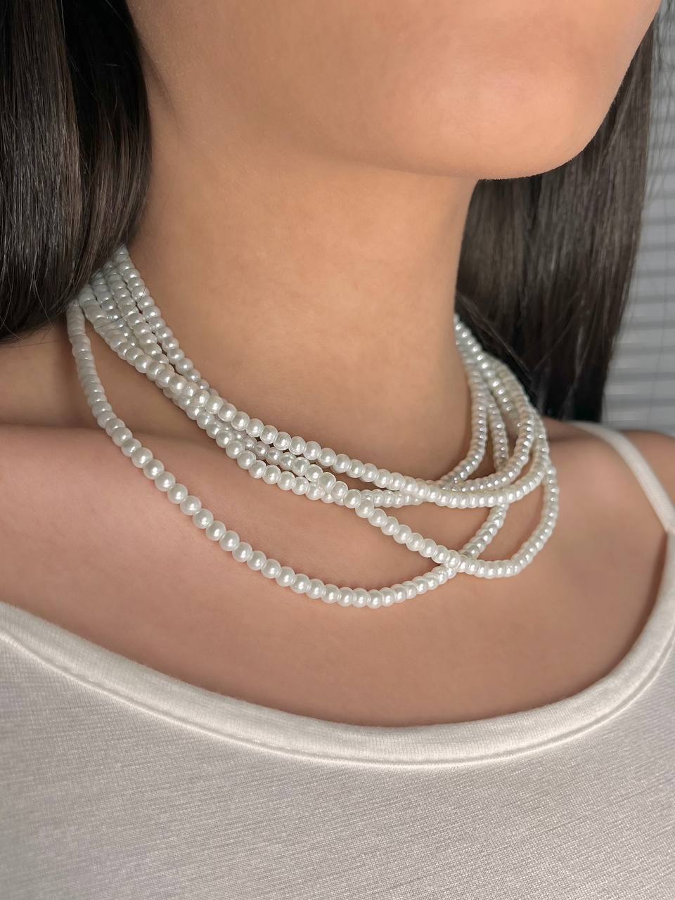  گردنبند پنج لاین مروارید 