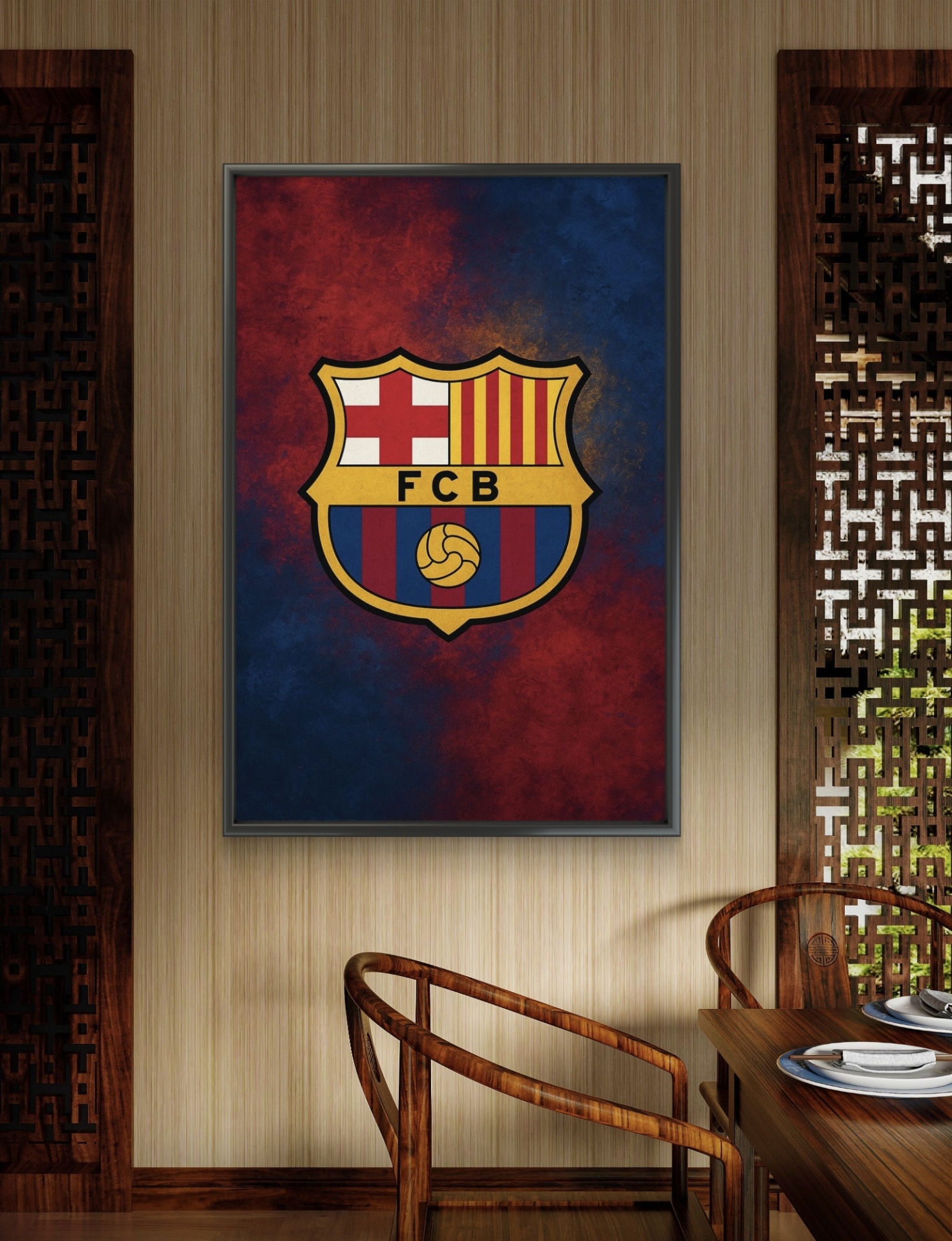  تابلو عکس فوتبالی بارسلونا کد 2896 