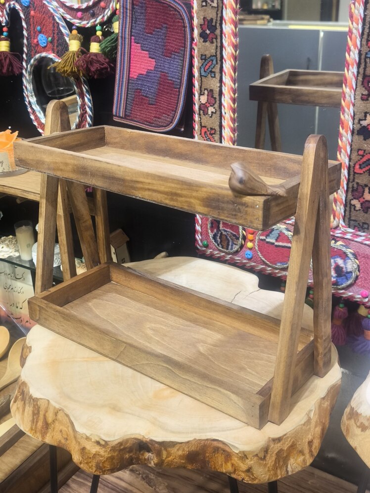 جا ادویه دو طبقه چوب گردو کد 26