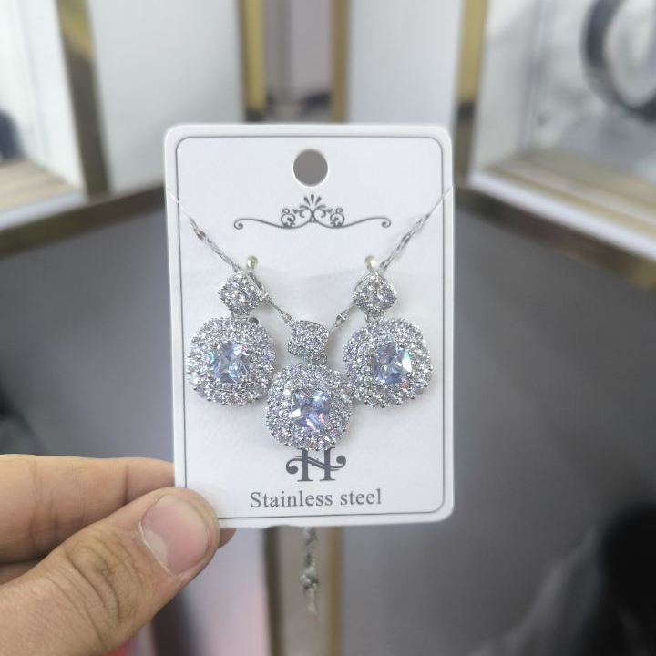  نیم ست جواهری استیل 