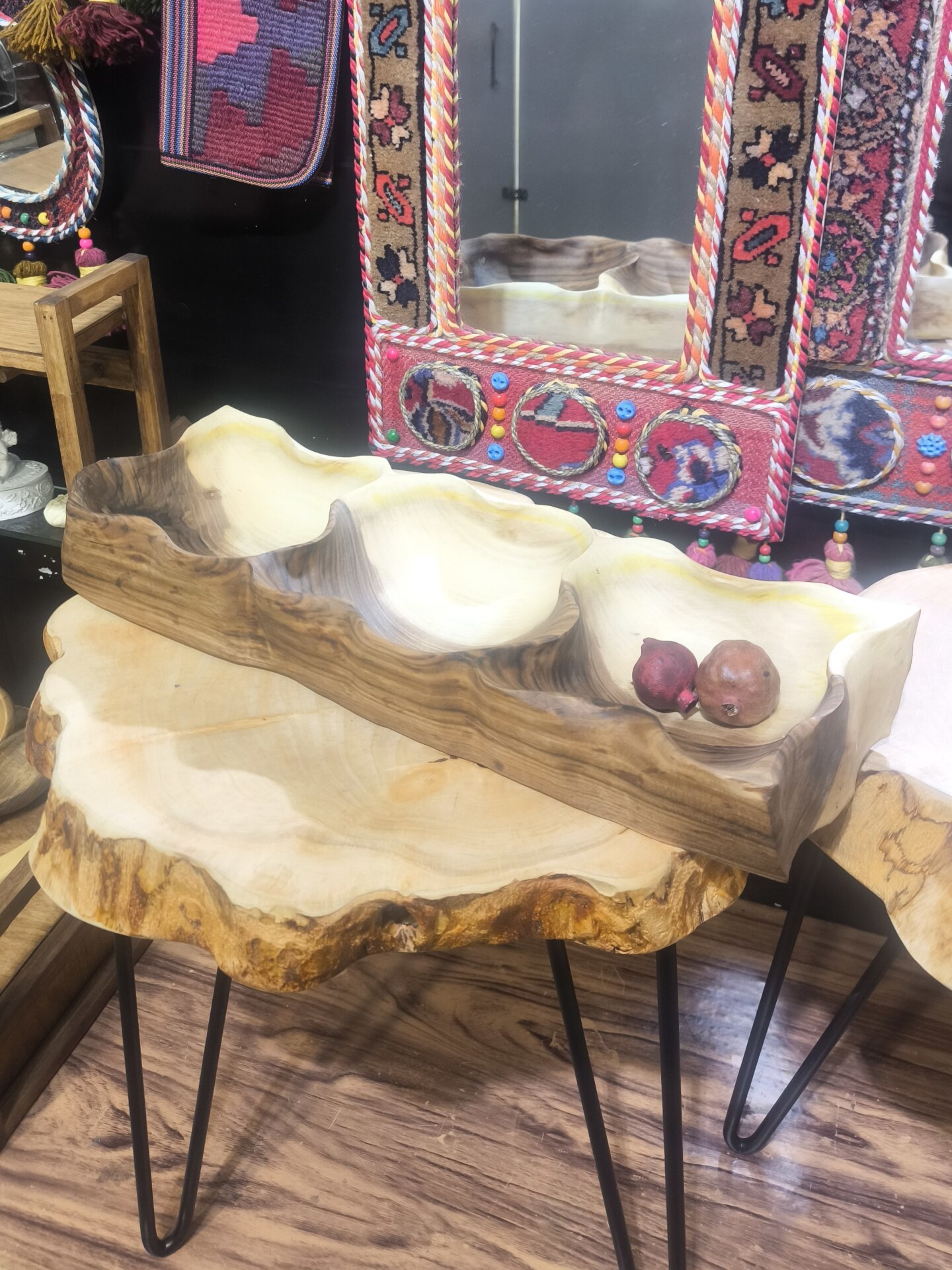  اردو خوری تنه ای 3 خانه چوب گردو کد 27 