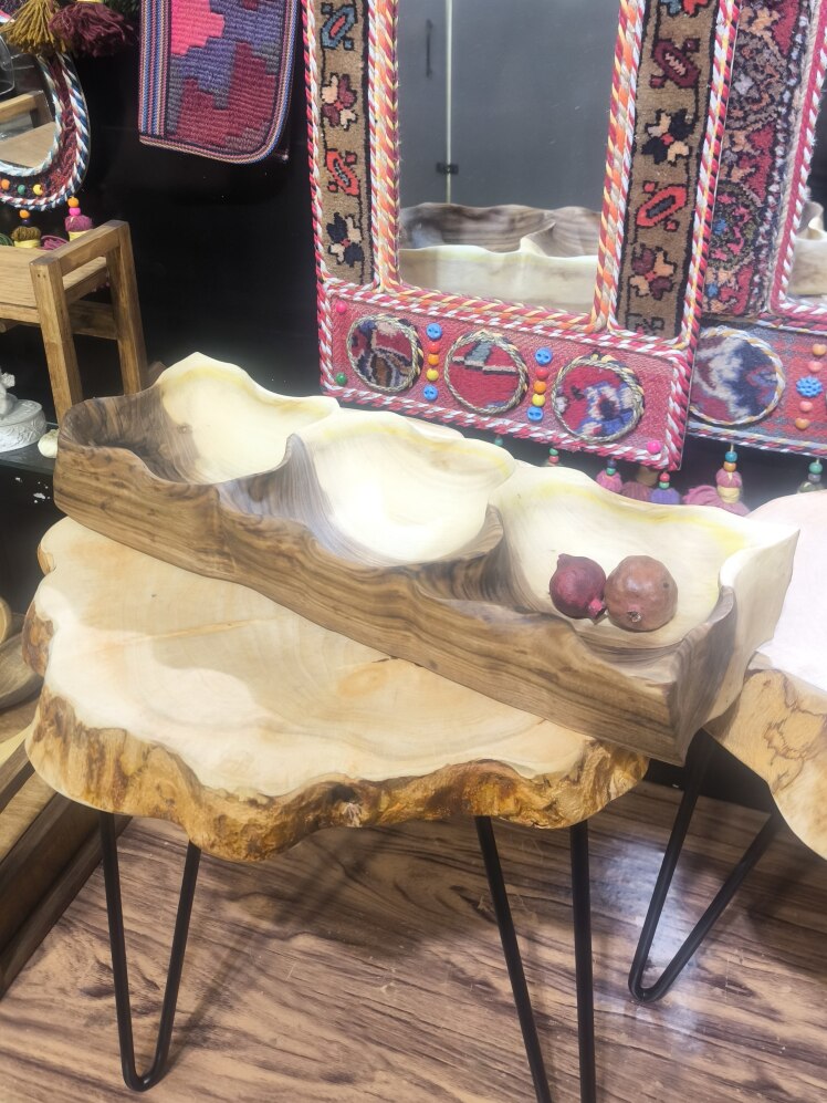 اردو خوری تنه ای 3 خانه چوب گردو کد 27