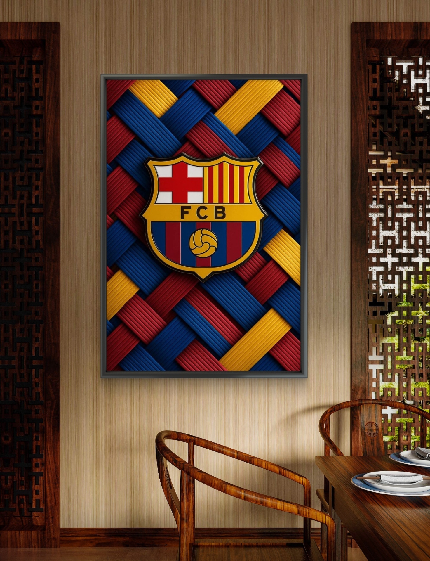  تابلو عکس فوتبالی بارسلونا کد 2897 