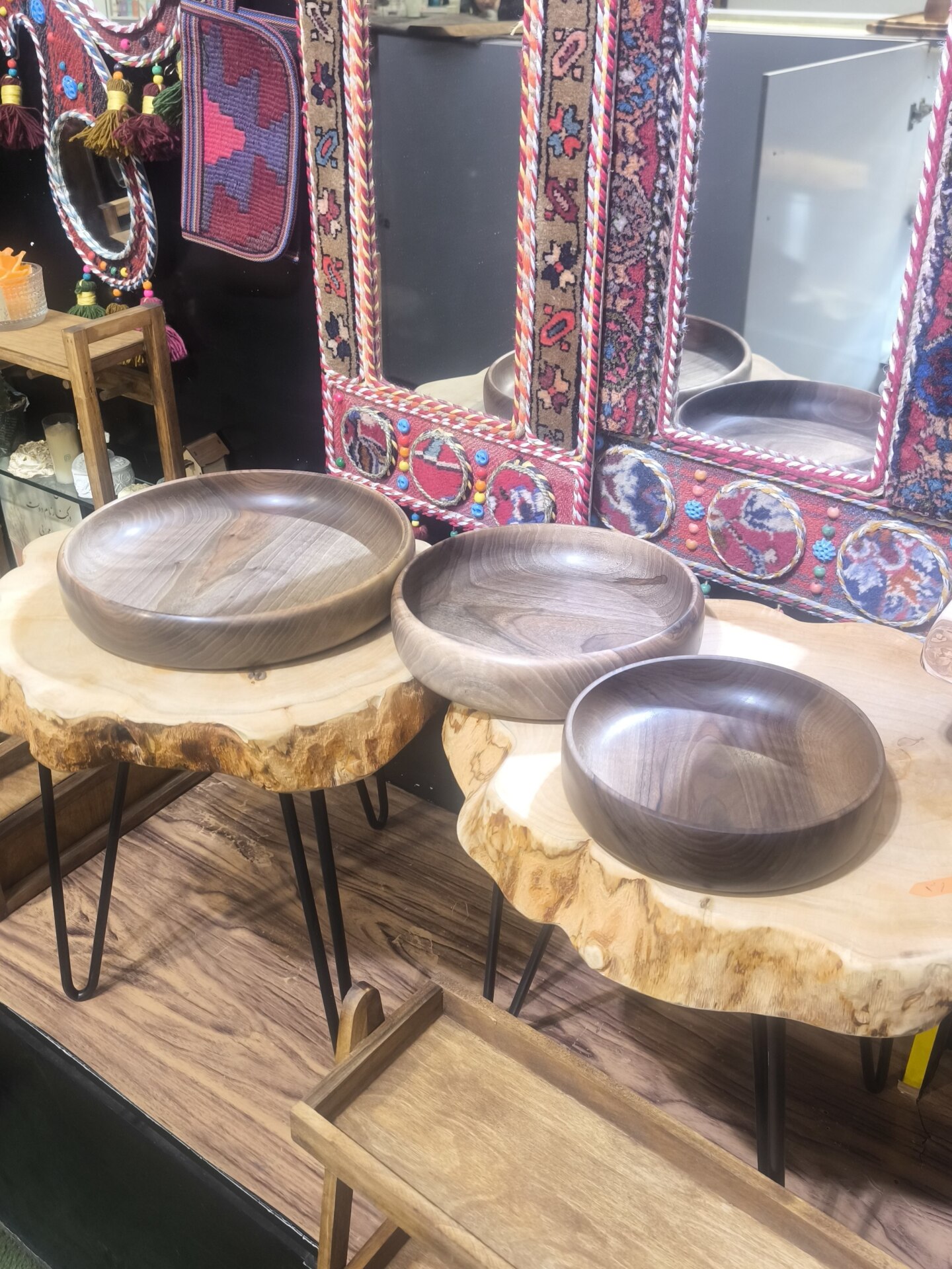  کاسه سه تیکه چوپ گردو کد 18 