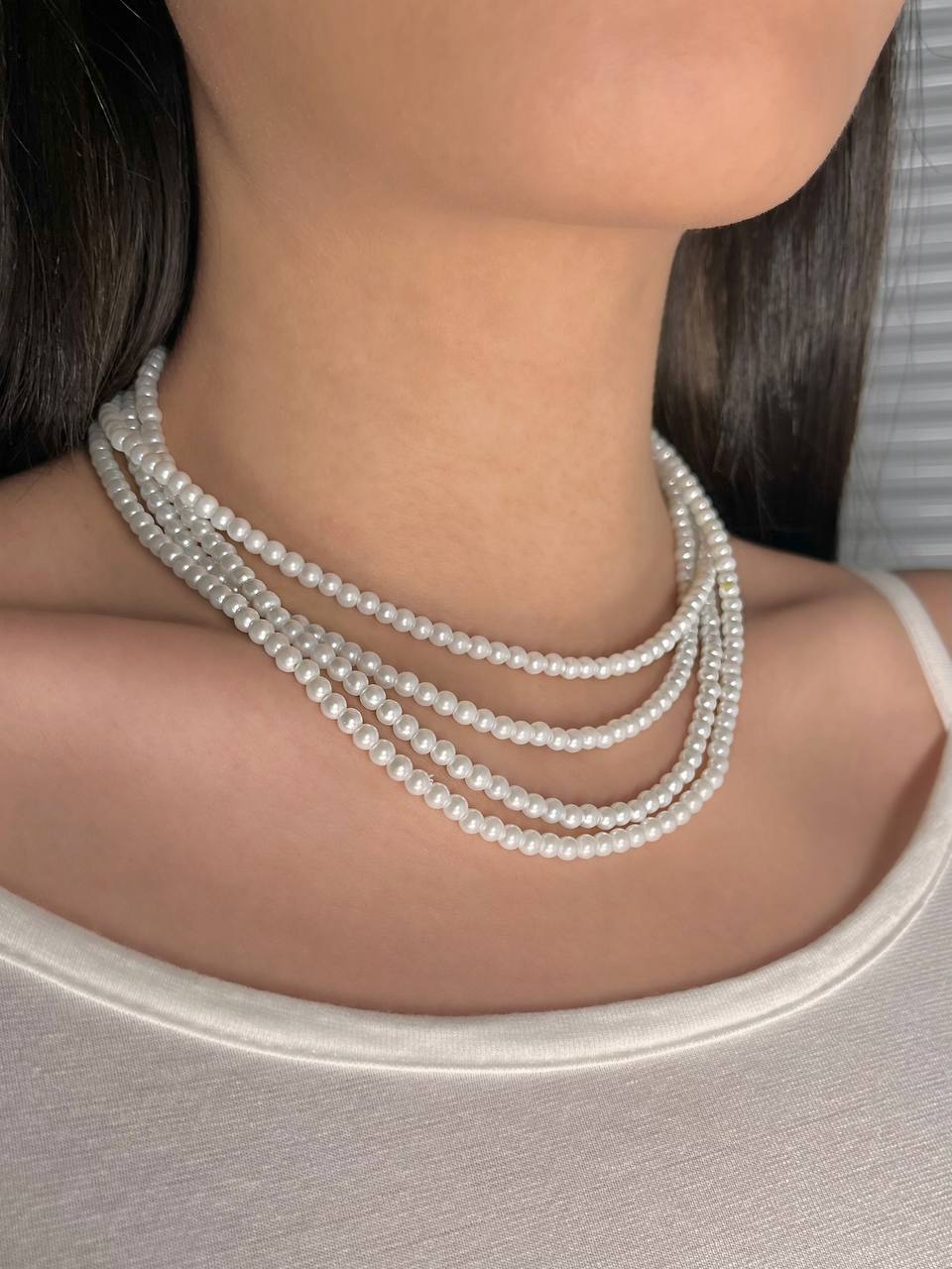  گردنبند چهار لاین مروارید 