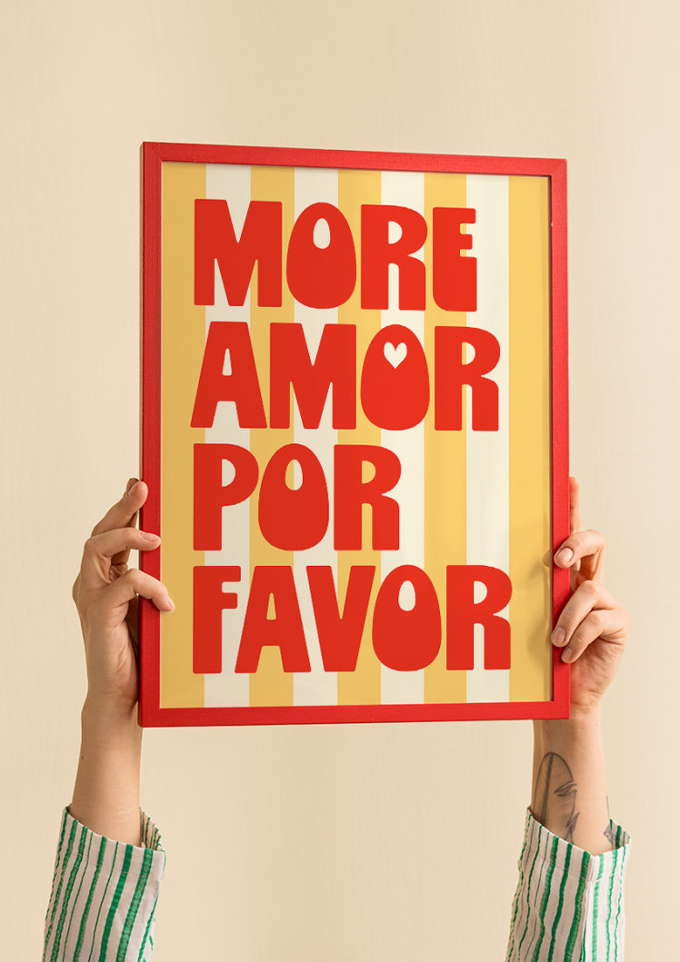 تابلو تایپوگرافی ( عشق بیشتر لطفاً ) کد 3106