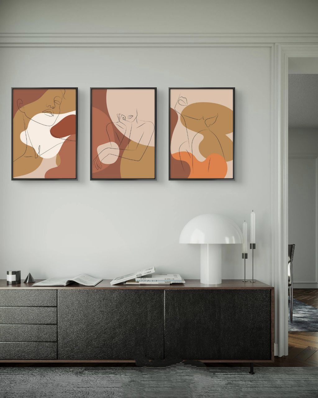  تابلو دکوراتیو سه تکه ( تریپتیک Triptych ) کد 14 