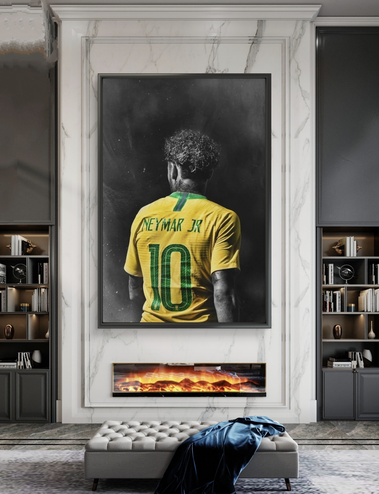  تابلو عکس فوتبالی نیمار کد 2870 