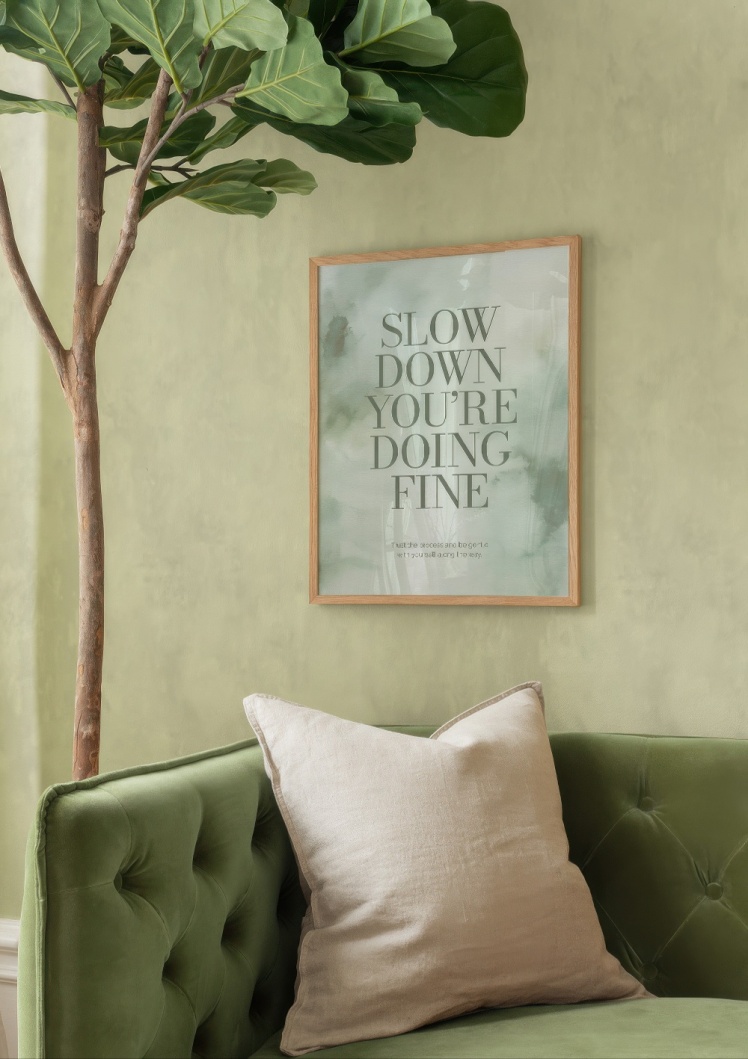 تابلو تایپوگرافی ( آهسته باش کارت خوبه ) کد 3109