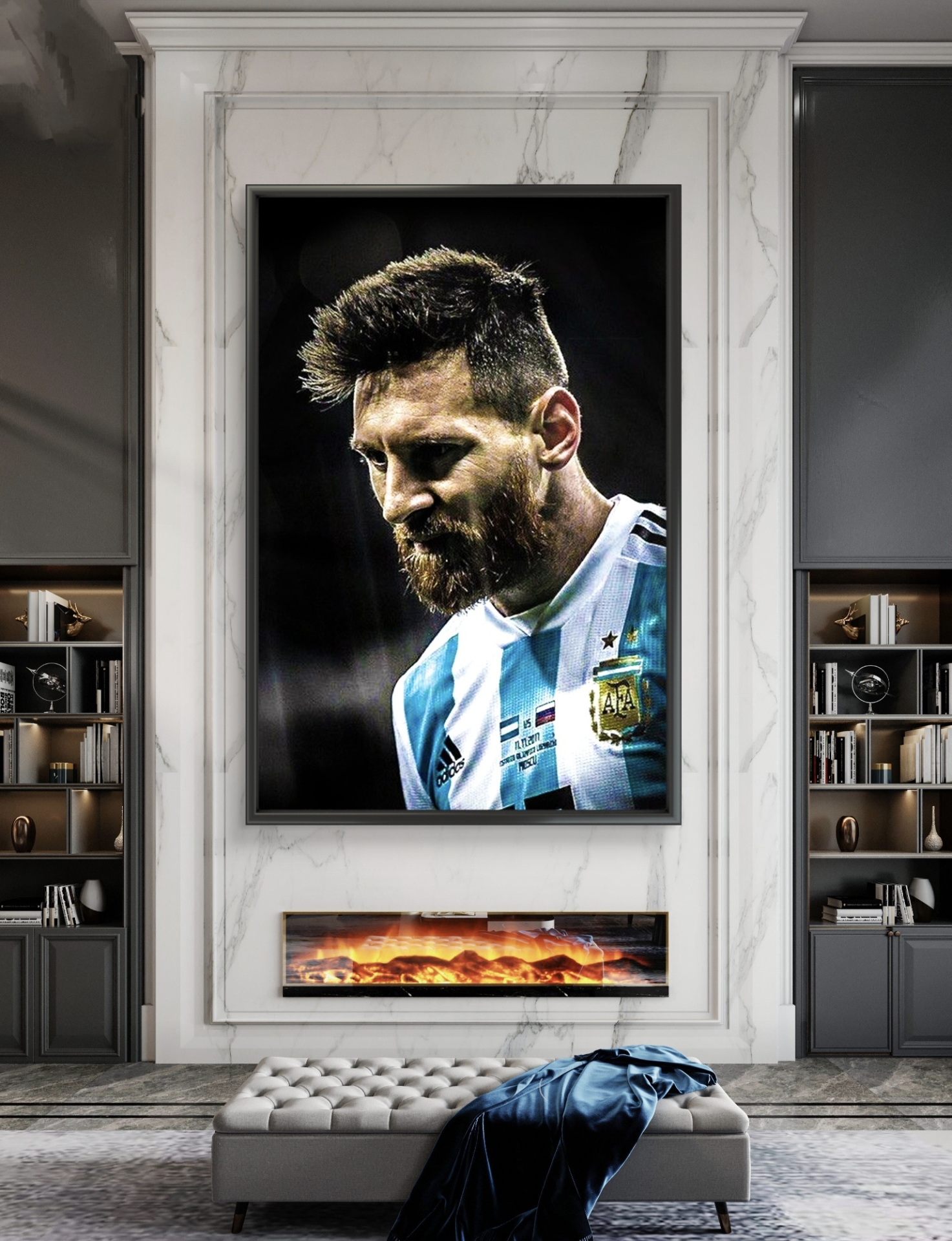 تابلو عکس فوتبالی مسی کد 2874